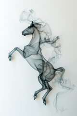 Obraz na płótnie Canvas Horse from smoke on a white background. Design element for your artworks. 