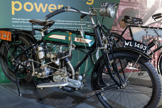 A 1914 BSA Model K motorcycle
