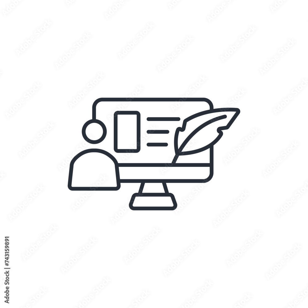 Poster blogger icon. vector.editable stroke.linear style sign for use web design,logo.symbol illustration.