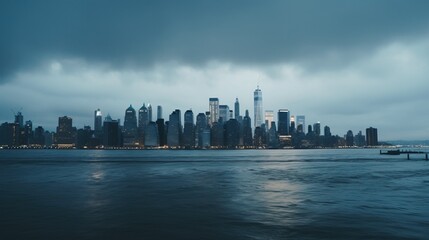 Skyline of Manhattan, power outage after Hurricane Sandy, New York City, USA.


