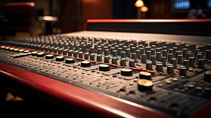 Obraz na płótnie Canvas Soundboard in recording studio.