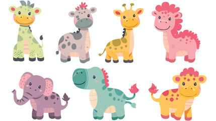 Obraz na płótnie Canvas Set icons cute toys kids vector illustration desi