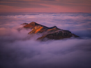 Sea of Clouds at sunset 