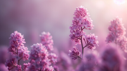 Beautiful lilac flowers in the field