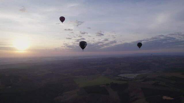 Balloonist flying in Serra da Canastra National Park