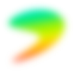 Abstract colorful gradient transparent blur. Green yellow red gradient blob shape design element