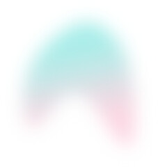 Abstract gradient transparent blur. Pink and Turquoise Gradient blob shape design element