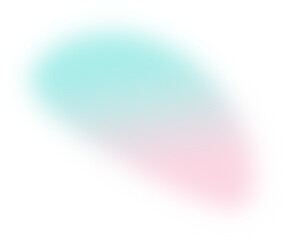 Abstract gradient transparent blur. Pink and Turquoise Gradient blob shape design element