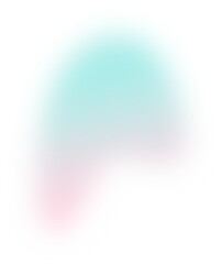 Abstract gradient transparent blur. Pink and Turquoise Gradient blob shape design element