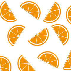 Plantilla de naranjas. Diseño de plantilla vectorial. Ilustración de gajos de naranja.
