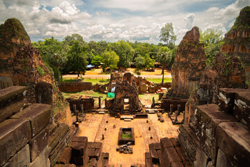 jungle view from the top of Pre Rup temple in cambodia