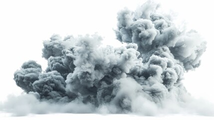 Dense explosion with isolated background generative ai