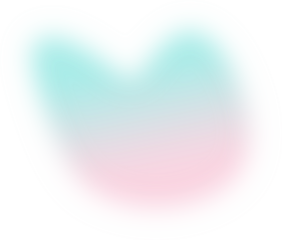 Abstract gradient transparent blur. Pink and Turquoise Gradient blob shape design element