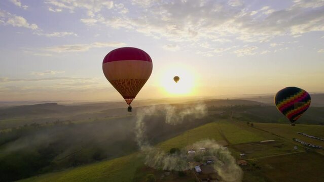 Balloonist flying in Serra da Canastra National Park