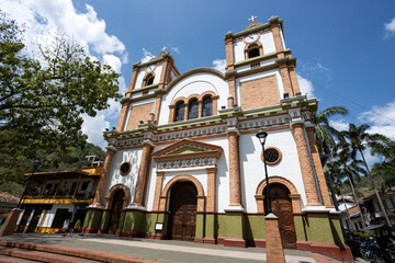 Ciudad Bolivar, Antioquia - Colombia. February 21, 2024. Immaculate Conception Temple. Its...