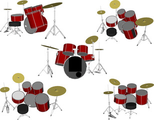 vector sketch illustration of drum musical instrument design for band children - obrazy, fototapety, plakaty