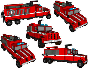 Vector sketch illustration of fire department fast unit car design © nur