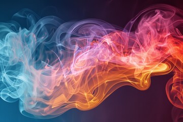 A colorful abstract smoke pattern flowing against a dark background.