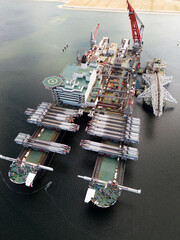 A large pipelaying and heavy lifting vessel, Holland - 743186476