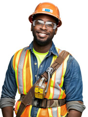 Fototapeta premium Construction labour in transparent background