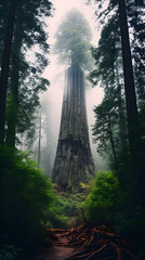 Photo of a Redwood Tree, biggest trees in the world, Redwood natonal park