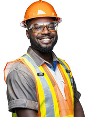 Fototapeta premium Construction labour in transparent background