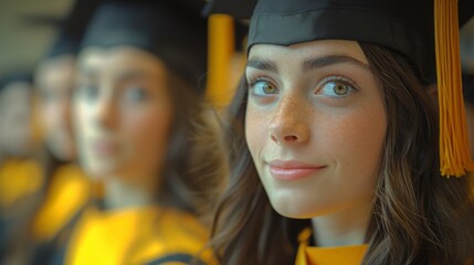 a woman in a graduation cap and gown