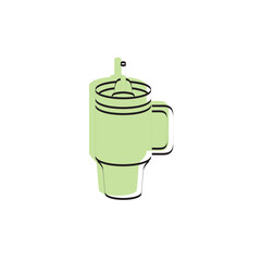 Cup Tumbler Drink Icon Flat Outline Vector, PNG, JPEG in Black/White, for Web, Mobile Apps and UI, Infographics, Digital Assets