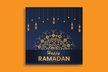 ramadan kareem islamic greeting card background vector illustration