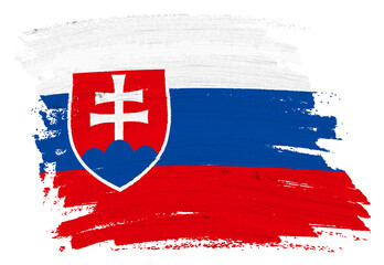 Slovakia flag paint splash brushstroke