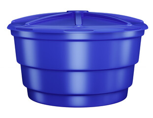 Common water tank in Brazil blue on transparent background in realistic 3d render