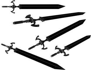 vector sketch illustration of vintage classic old royal sword design