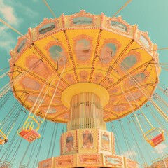 a yellow carnival ride