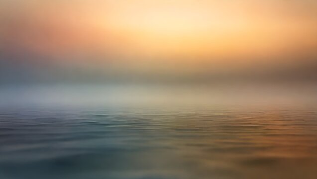 An all-encompassing blur in an image, where the warm and cool tones blend without boundary, mimicking a misty morning. generative AI