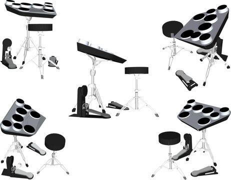 Vector sketch illustration of the design of the dangdut band kendang grub musical instrument