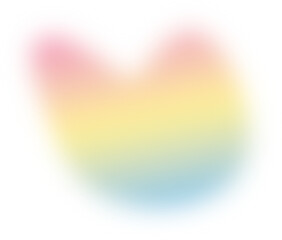 Abstract pink yellow blue gradient transparent blur. Colorful gradient blob shape design element