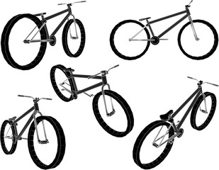 Vector sketch illustration of traditional vintage ethnic racing bicycle vehicle transportation design design