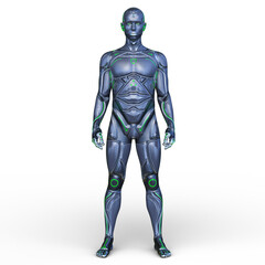 男性サイボーグ　3DCGレンダリング