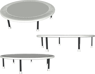 Vector sketch illustration of trampoline design for children's play