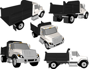 Vector sketch illustration of truck vehicle design for transporting construction materials - obrazy, fototapety, plakaty
