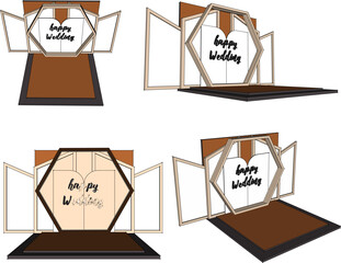 Vector sketch illustration of wedding booth background design © nur