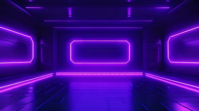  empty dark room and a little purple LED light modern futuristic sci fi background