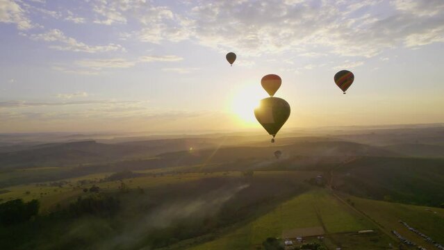 Balloonist flying in Serra da Canastra National Park