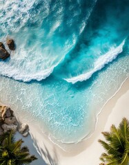 Obraz premium waves on the beach, tropical paradise