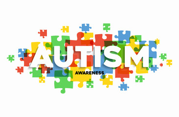 Autism Awareness Day Medical flat illustration. Health care