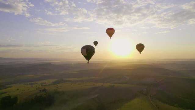 Balloonist flying in Serra da Canastra National Park