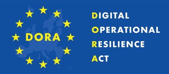 Vector illustration of Digital Operational Resilience Act abbreviation DORA