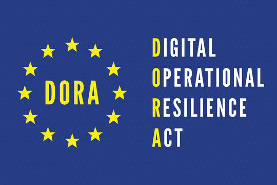 Vector illustration of Digital Operational Resilience Act abbreviation DORA