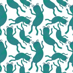 Cartoon animals seamless frogs pattern for wrapping paper and fabrics and kids clothes print and summer