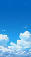A clear blue sky with fluffy clouds Calmness atmospheric photo footage for TikTok, Instagram, Reels, Shorts